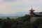 View of SanjÅ«nodÅ pagoda highest pagoda in Japan with 31 m. high with Kyoto city on background, Kiyomizu-dera temple, Kyoto.